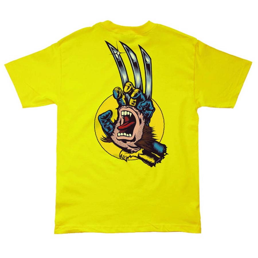 Marvel x Santa Cruz Wolverine Hand Yellow T-Shirt Large