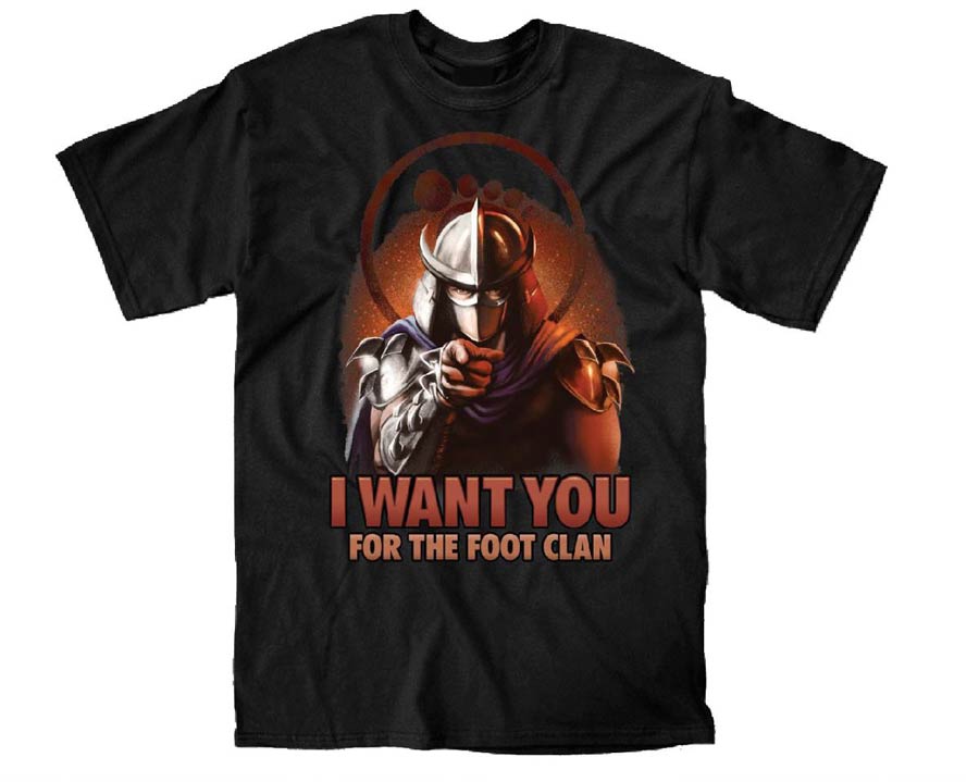 Teenage Mutant Ninja Turtles Shredder Wants You Black T-Shirt Large