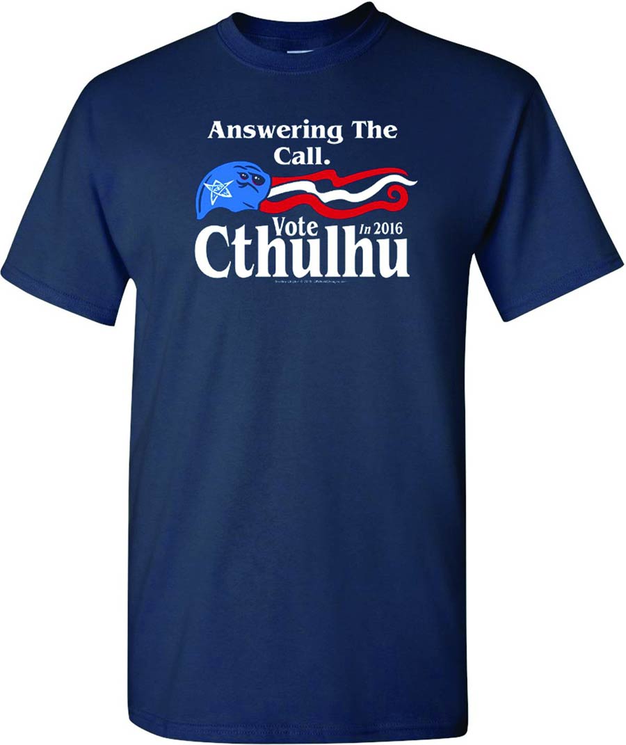 Vote Cthulhu 2016 Navy T-Shirt Large