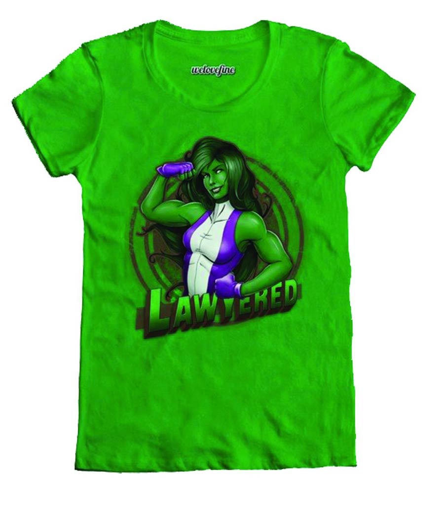 Marvel She-Hulk Lawyered Green Womens T-Shirt Large
