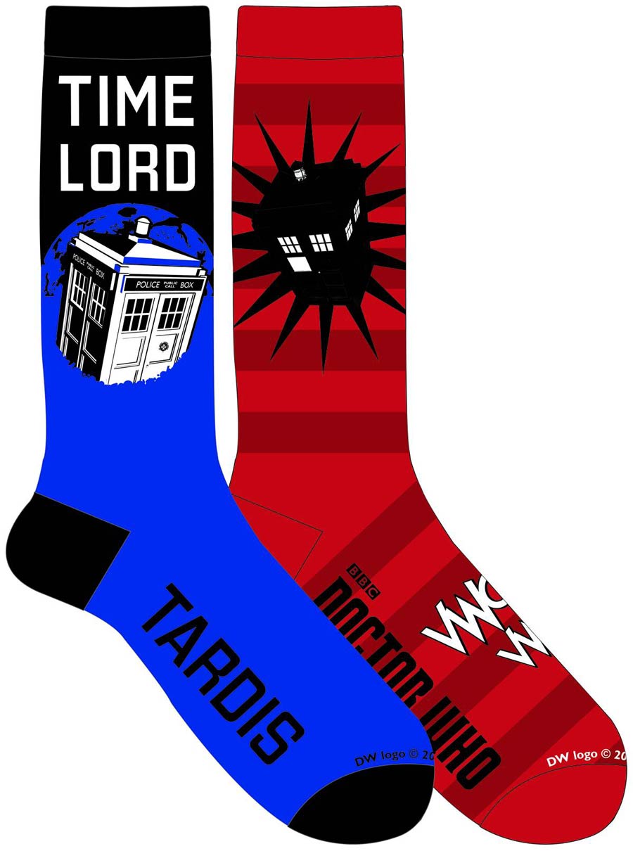 Doctor Who Time Lord Crew Socks 2-Pack