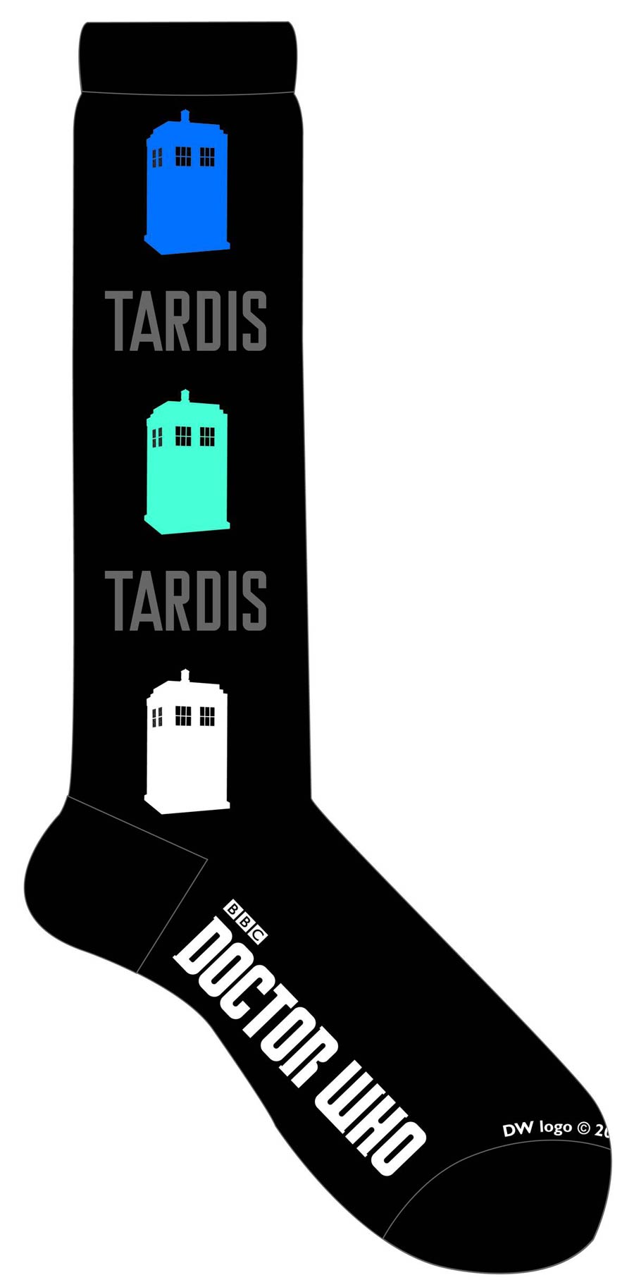 Doctor Who Vertical TARDIS Knee Socks