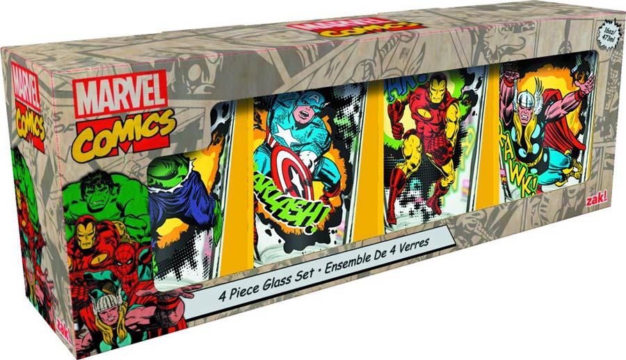 Marvel 16-Ounce Glasses 4-Piece Set