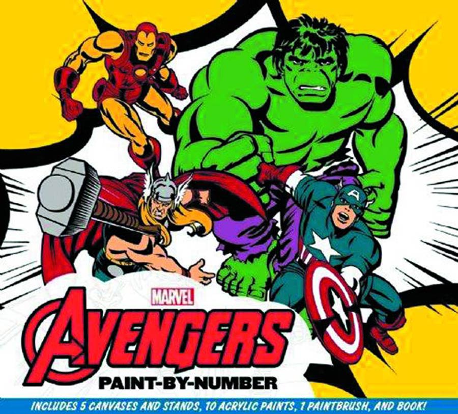 Marvel Avengers Paint-By-Numbers 5 Classic Scenes HC