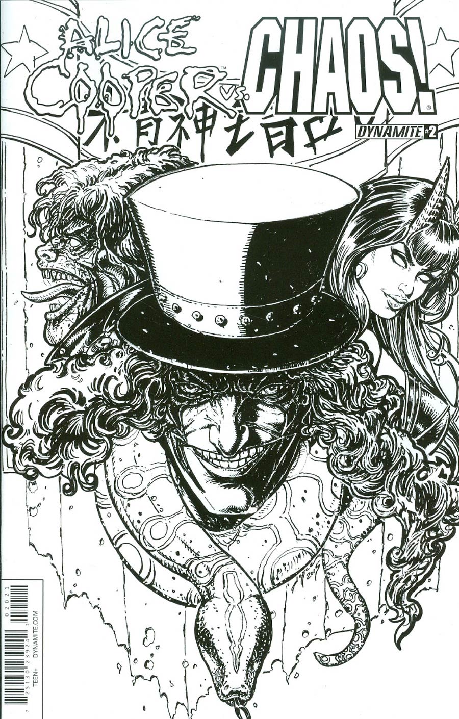 Alice Cooper vs Chaos #2 Cover B Incentive Joyce Chin Black & White Cover