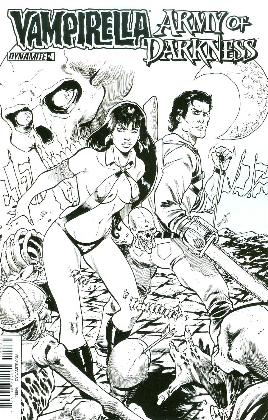 Vampirella Army Of Darkness #4 Cover C Incentive Tim Seeley Black & White Cover
