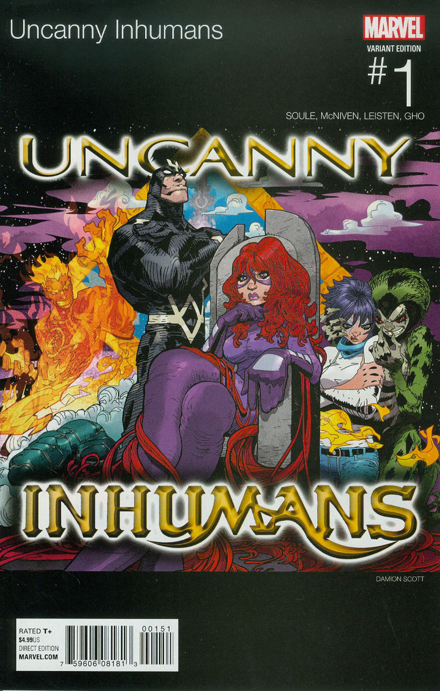Uncanny Inhumans #1 Cover C Variant Damion Scott Marvel Hip-Hop Cover