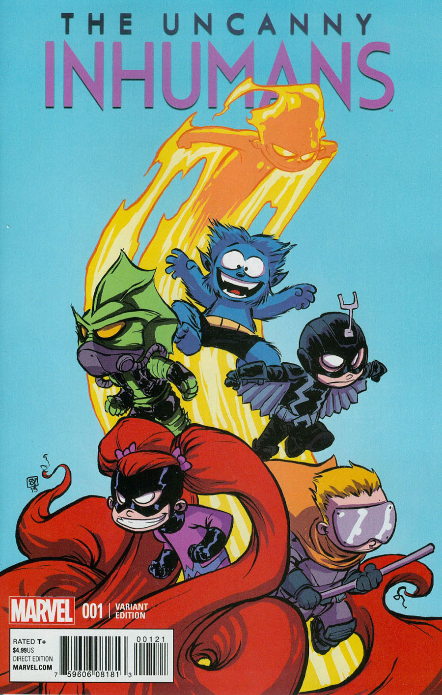 Uncanny Inhumans #1 Cover B Variant Skottie Young Baby Cover