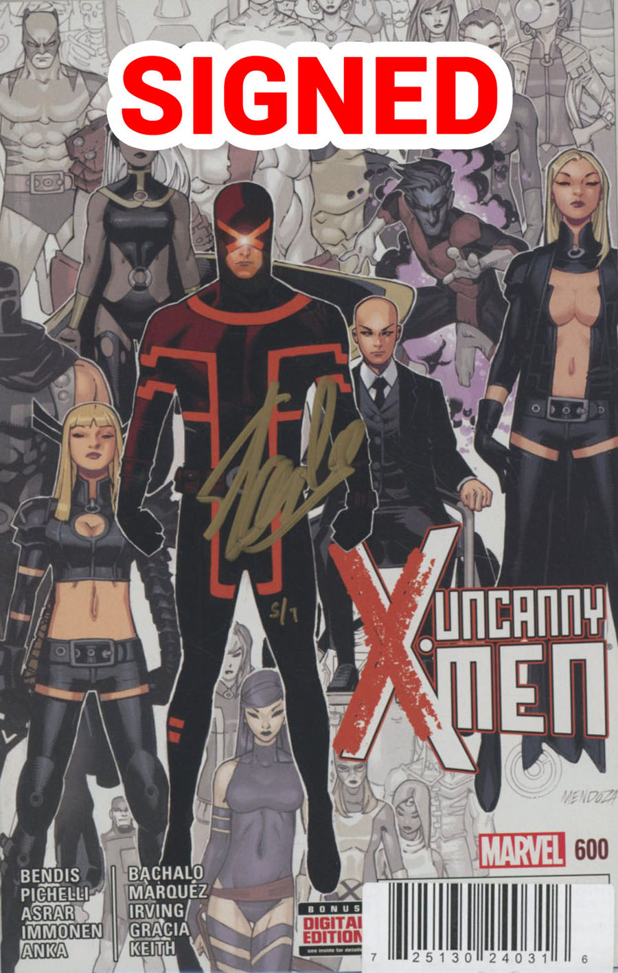 Uncanny X-Men Vol 3 #600 Cover O DF Ultra-Limited Gold Elite Signature Series Signed By Stan Lee