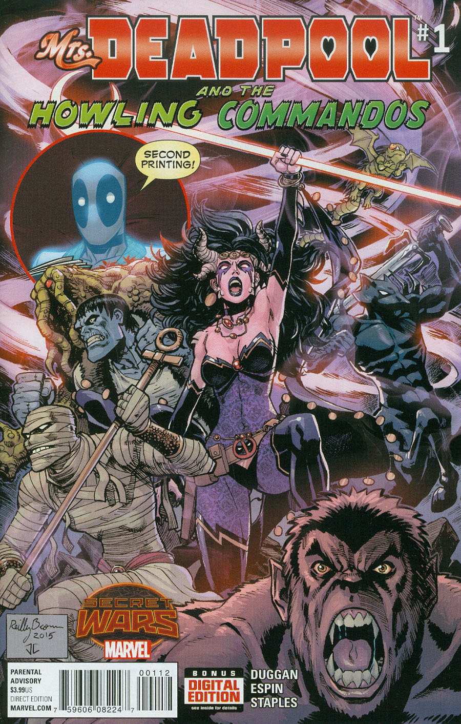 Mrs Deadpool And The Howling Commandos #1 Cover E 2nd Ptg Reilly Brown Variant Cover (Secret Wars Warzones Tie-In)