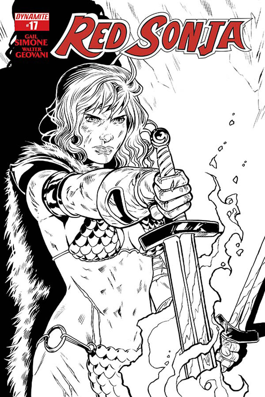 Red Sonja Vol 5 #17 Cover E Incentive Rebekah Isaacs Black & White Cover