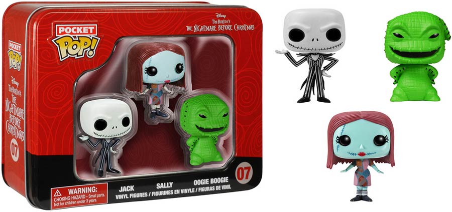 Pocket Pop Tins 07 Nightmare Before Christmas Jack Sally Oogie Boogie Vinyl Figure Pocket Set