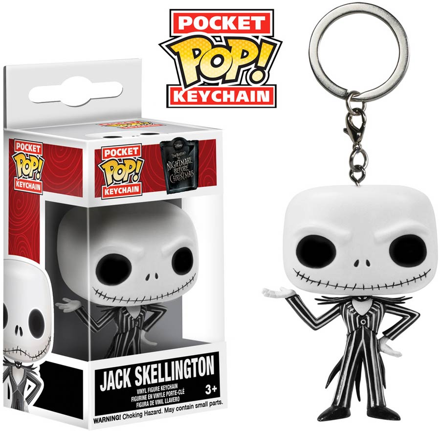 POP Nightmare Before Christmas Jack Skellington Vinyl Figure Pocket Keychain
