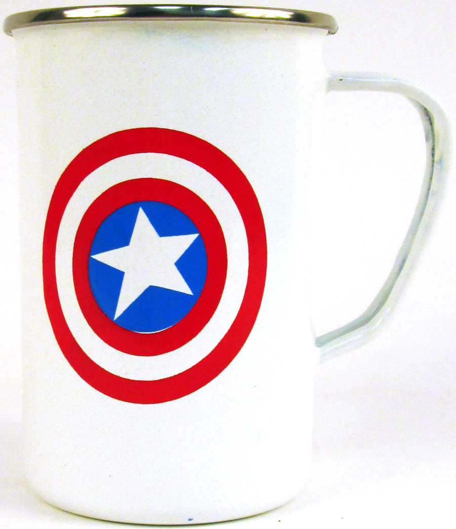 Marvel Comics 20-Ounce Enamelware Mug - Captain America Icon