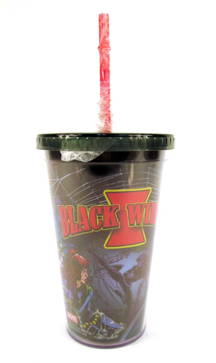 Marvel Comics Cup With Straw - Black Widow Retro