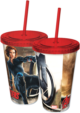 Marvel Comics Cup With Straw - Age Of Ultron Black Widow