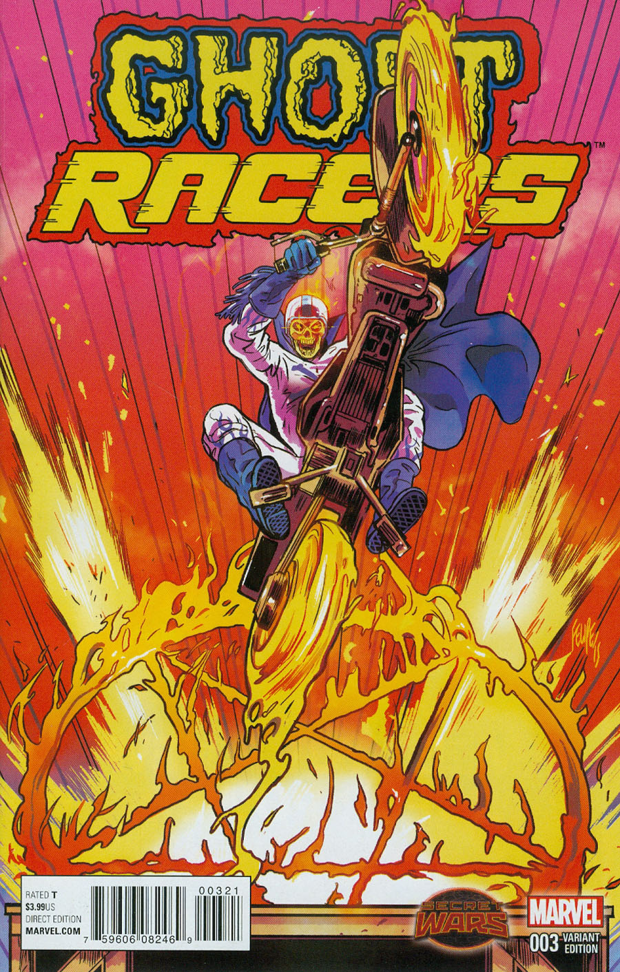 Ghost Racers #3 Cover B Incentive Felipe Smith Johnny Blaze Variant Cover (Secret Wars Battleworld Tie-In)