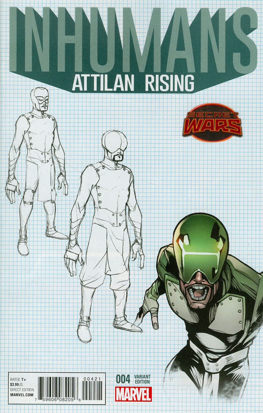 Inhumans Attilan Rising #4 Cover C Incentive Dave Johnson Character Design Variant Cover (Secret Wars Battleworld Tie-In)