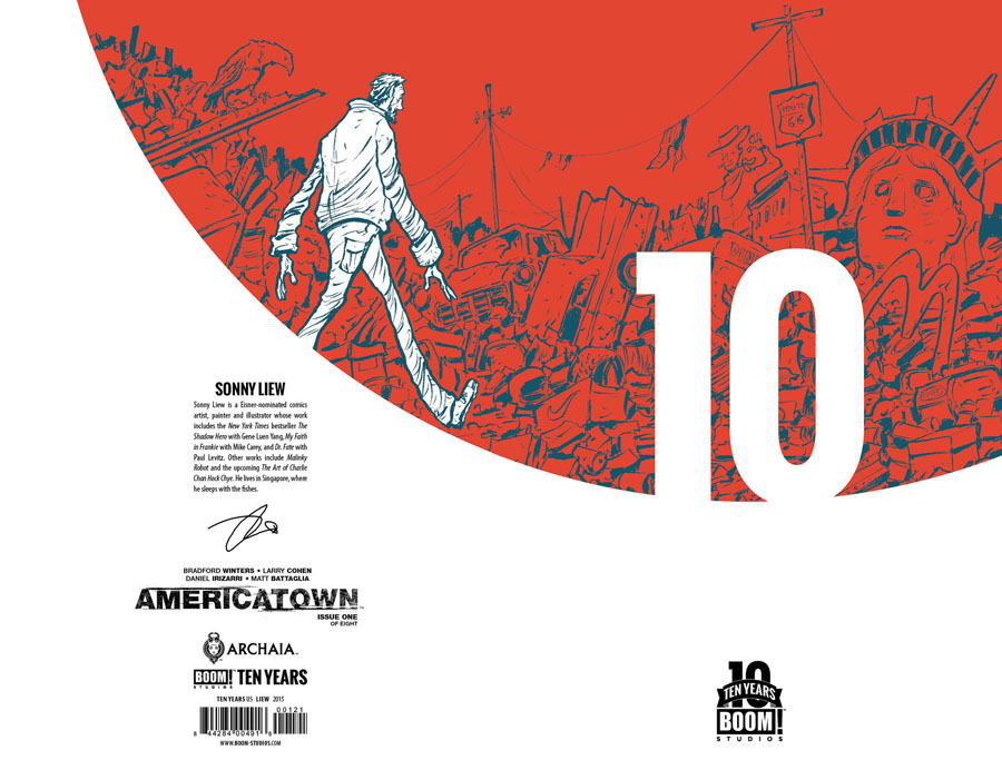 Americatown #1 Cover B Incentive Sonny Liew BOOM 10 Years Anniversary Virgin Variant Cover