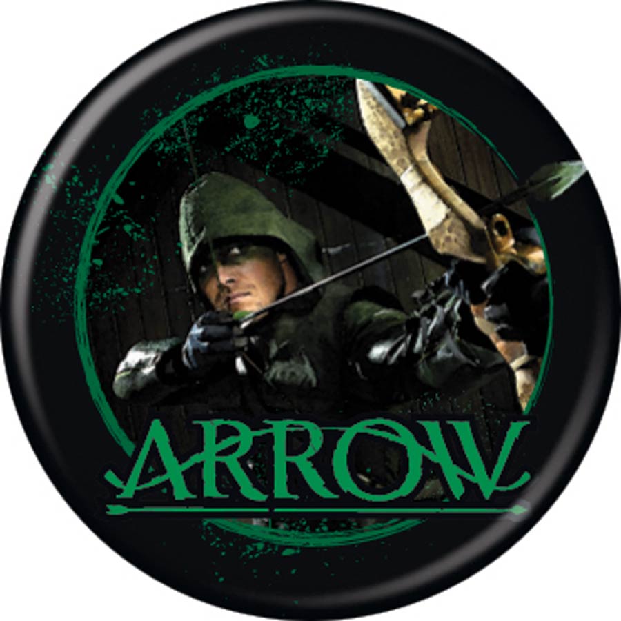 Arrow TV 1.25-inch Button - Arrow TV Pointing Bow (84710)