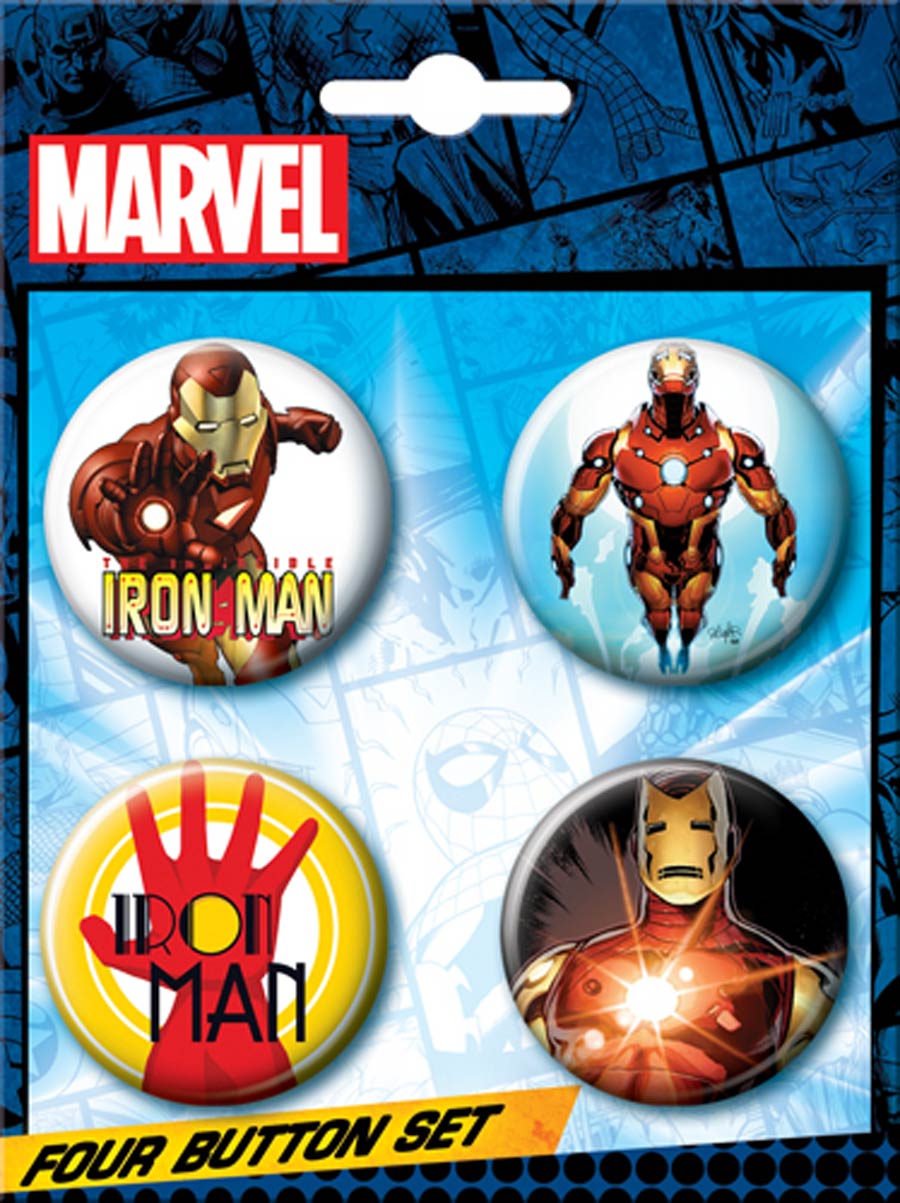 Marvel Comics 1.25-inch 4-Button Set - Iron Man 4 (84592BT4)