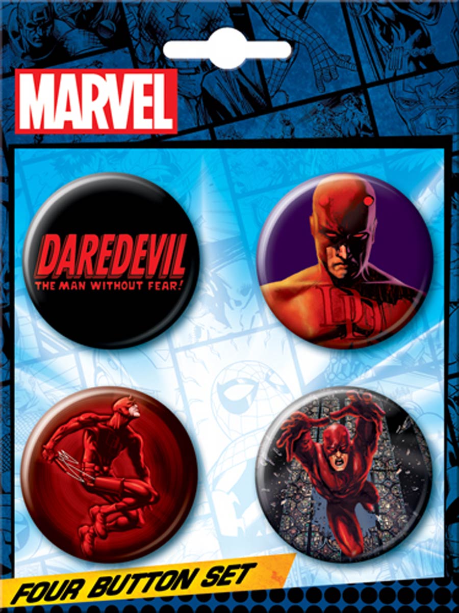 Marvel Comics 1.25-inch 4-Button Set - Daredevil (84593BT4)