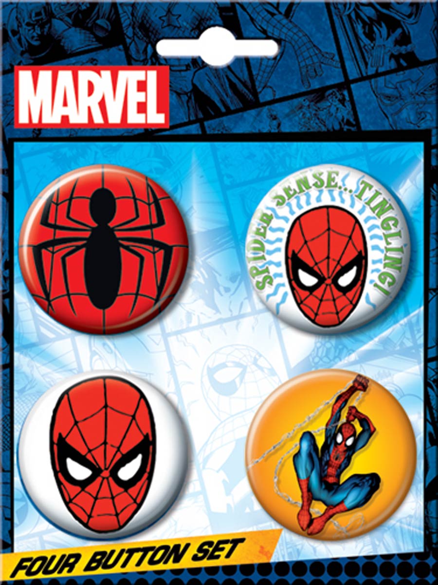 Marvel Comics 1.25-inch 4-Button Set - Spider-Man (84595BT4)