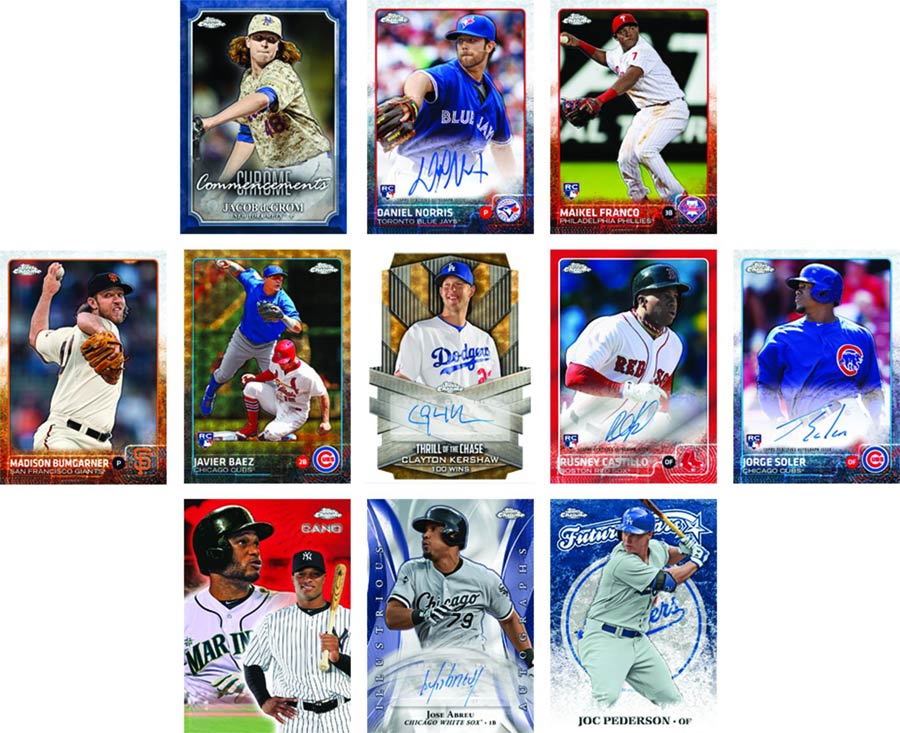 Topps 2015 Chrome Baseball Trading Cards Pack