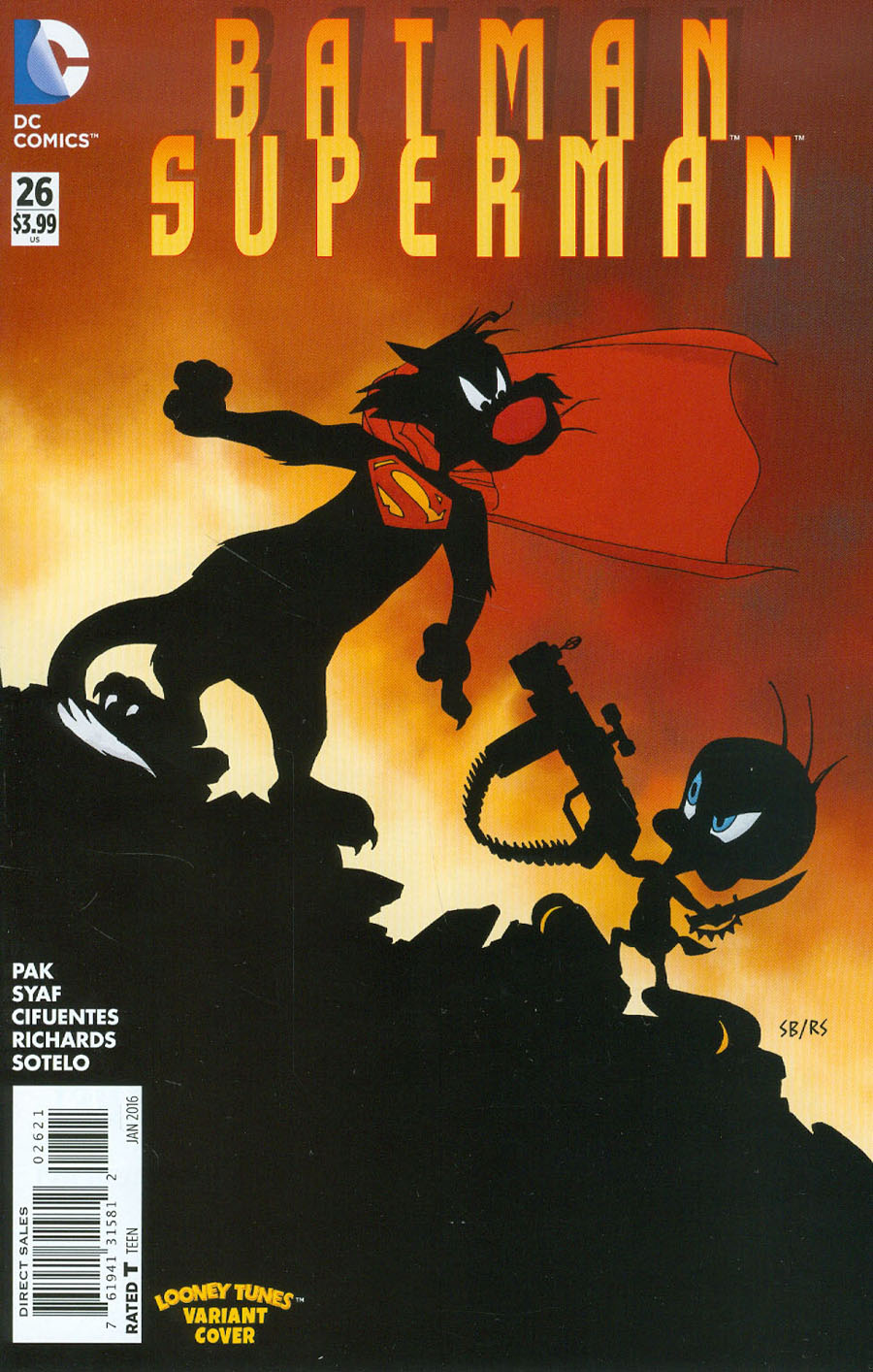 Batman Superman #26 Cover B Variant Ryan Sook & Warner Bros Animation DC x Looney Tunes Cover