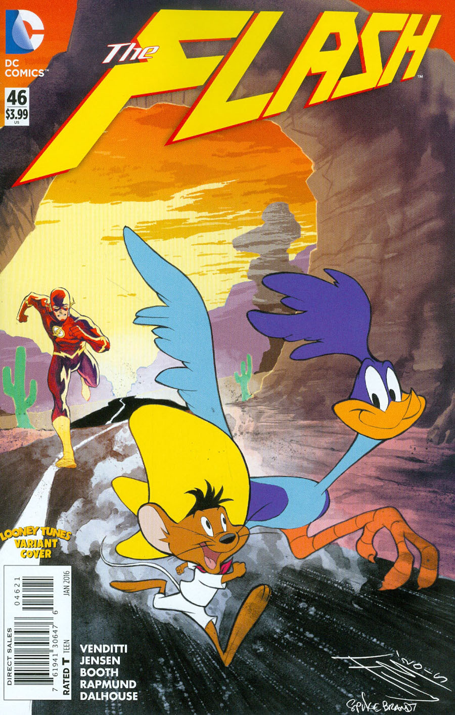 Flash Vol 4 #46 Cover B Variant Francis Manapul & Warner Bros Animation DC x Looney Tunes Cover