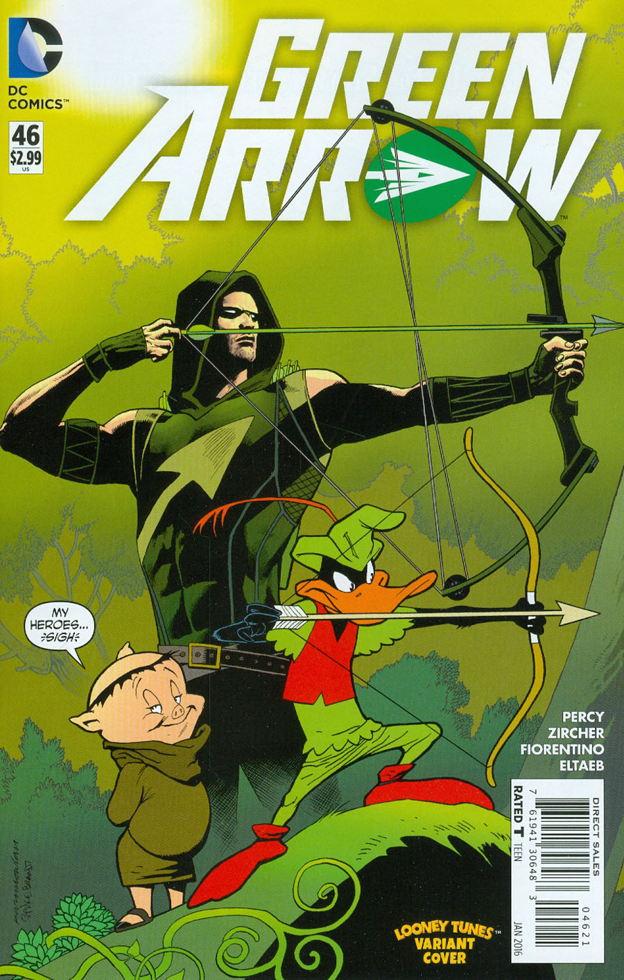 Green Arrow Vol 6 #46 Cover B Variant Kevin Nowlan & Warner Bros Animation DC x Looney Tunes Cover