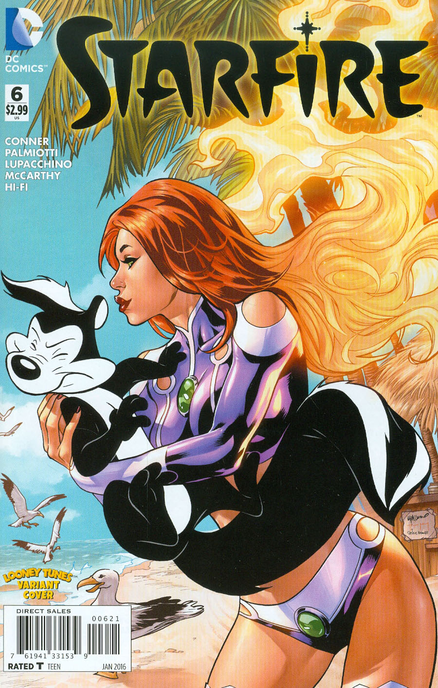 Starfire Vol 2 #6 Cover B Variant Emanuela Lupacchino & Warner Bros Animation DC x Looney Tunes Cover