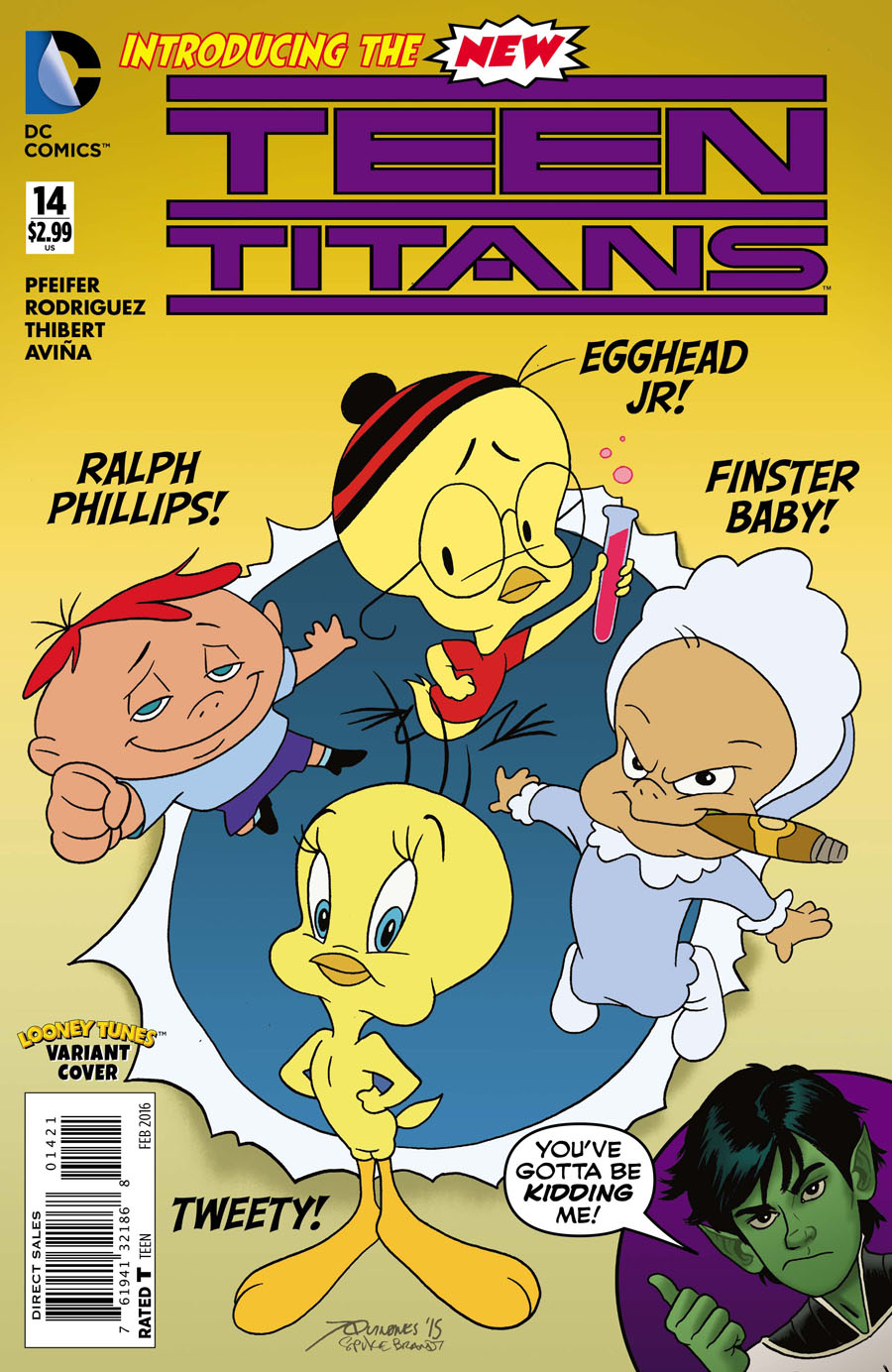 Teen Titans Vol 5 #14 Cover B Variant Joe Quinones & Warner Bros Animation DC x Looney Tunes Cover