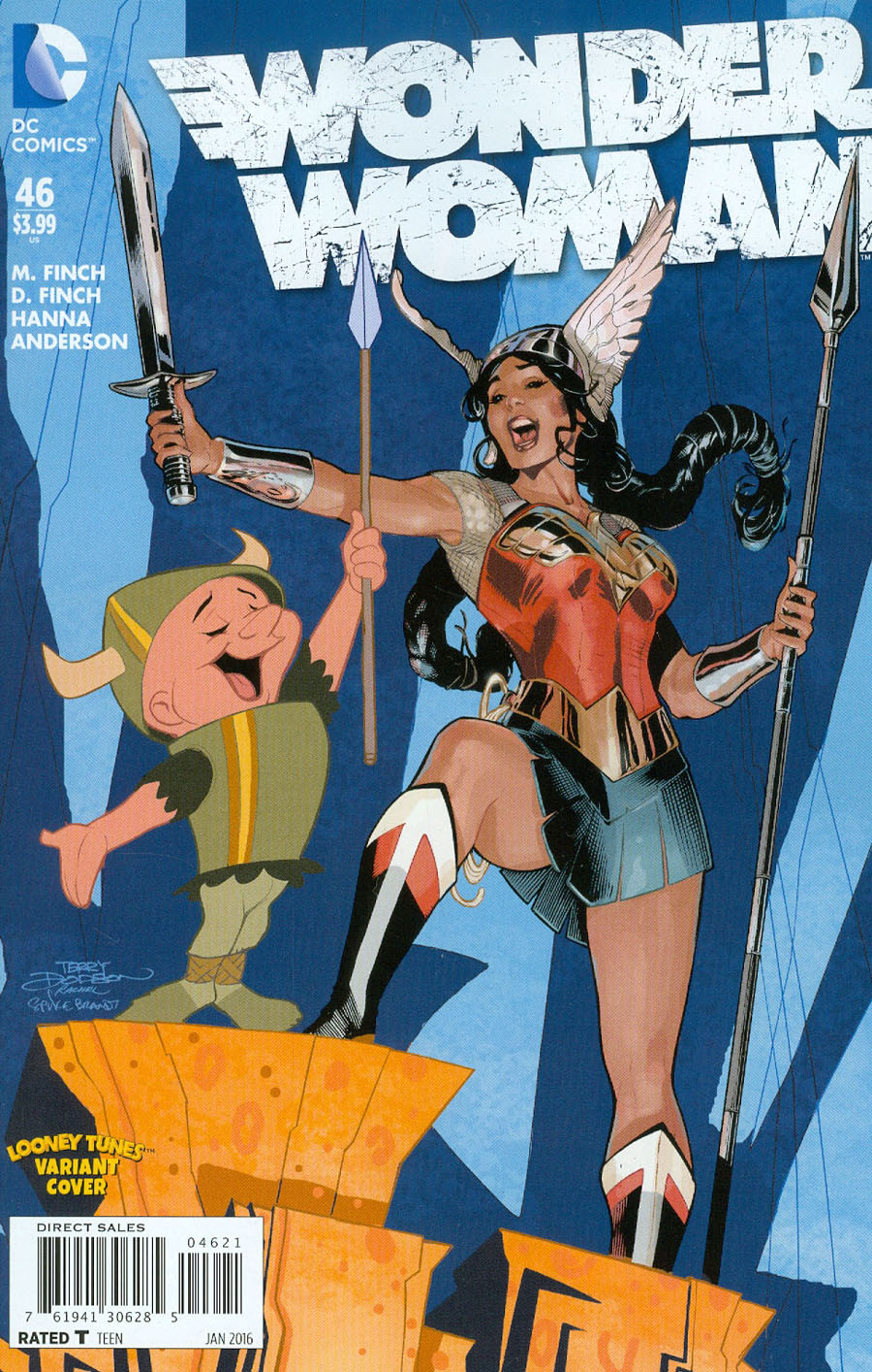 Wonder Woman Vol 4 #46 Cover B Variant Terry Dodson Rachel Dodson And Warner Bros Animation DC x Looney Tunes Cover