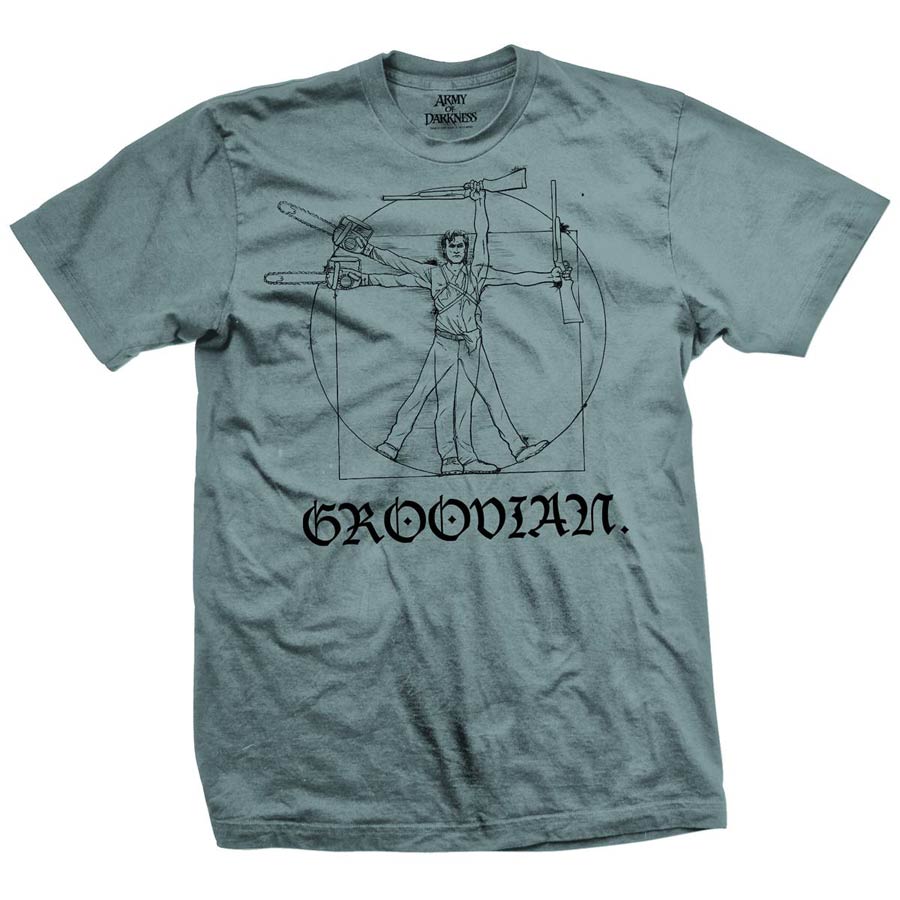 Army Of Darkness Groovian Man Previews Exclusive Silver T-Shirt Large