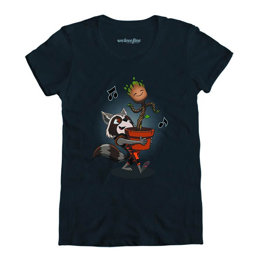 Marvels Guardians Of The Galaxy Best Of Friends Womens Navy T-Shirt Large