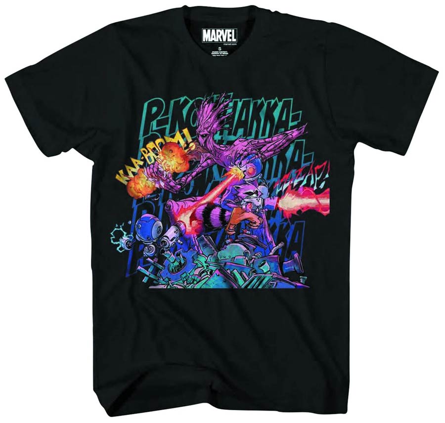 Marvels Guardians Of The Galaxy Chakka Chakka Previews Exclusive Black T-Shirt Large
