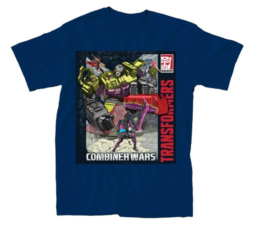 Transformers Devastator And The Combiner Hunters Navy T-Shirt Large