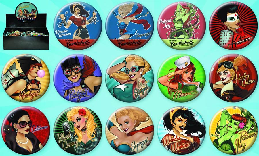 DC Bombshells Button 144-Piece Assortment Case