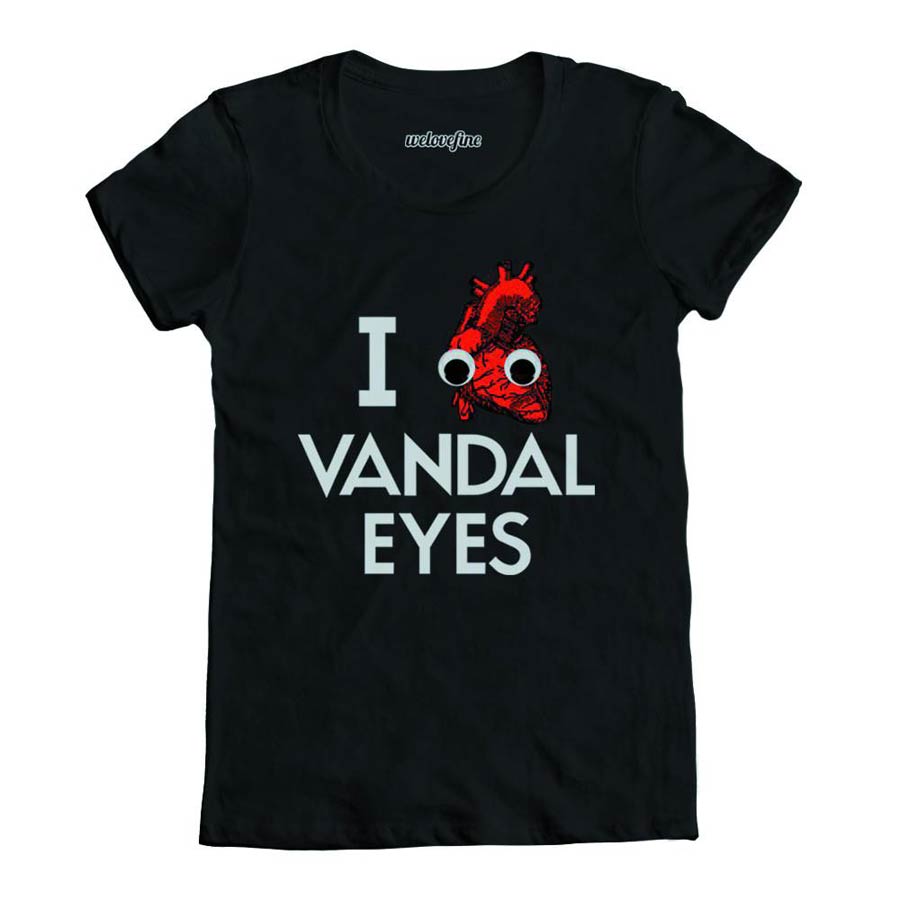 I Heart Vandal Eyes Womens Black T-Shirt Large