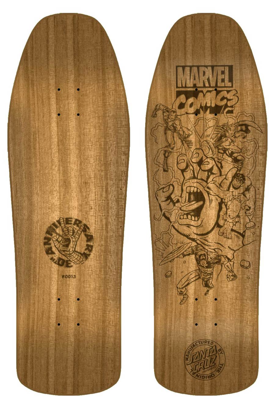 Marvel Santa Cruz Skate Deck - Battle Engraved