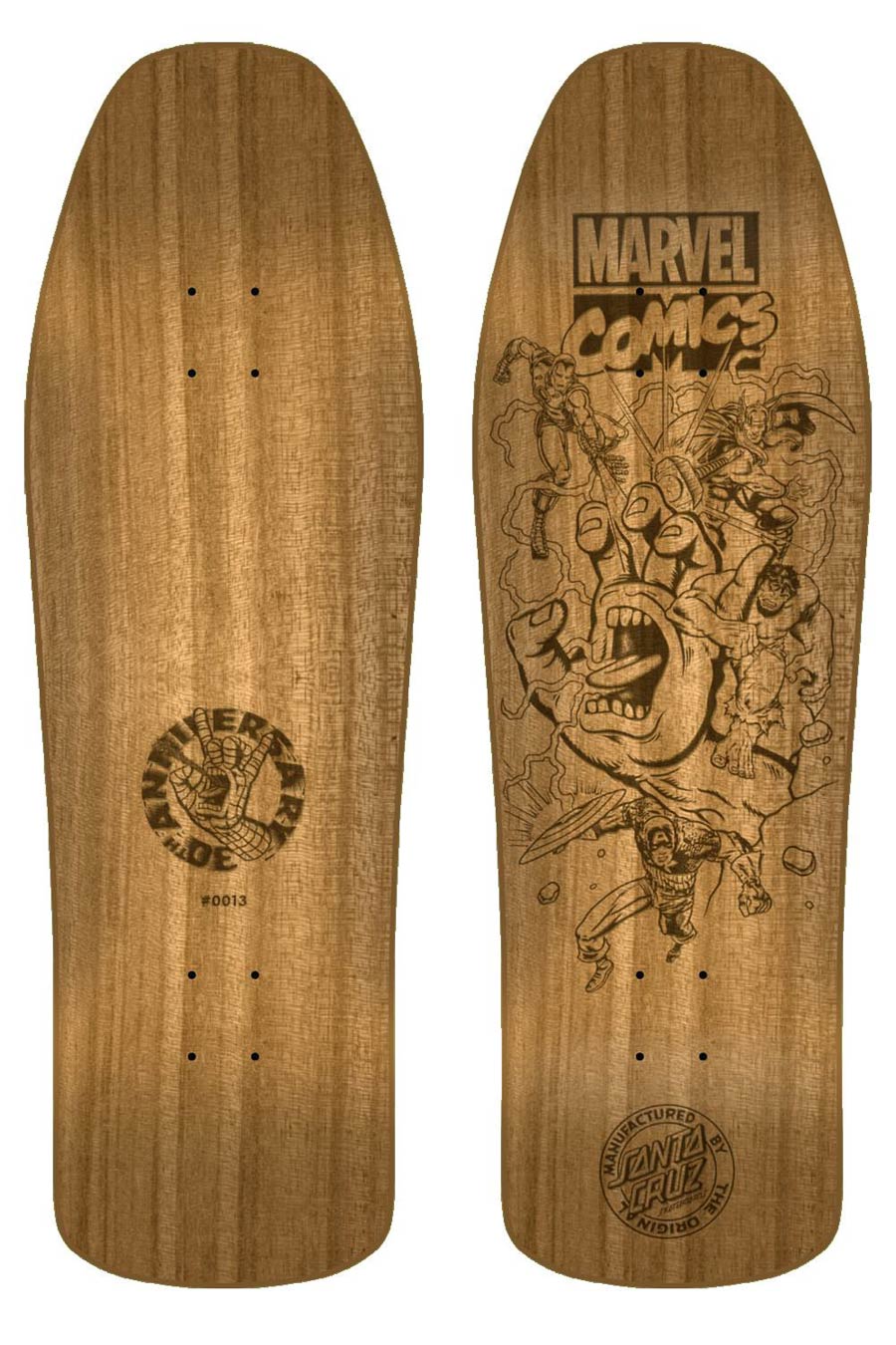 Santa Cruz - Santa Cruz Marvel Captain America デッキ RARE Santa Cruz x Marvel Complete Screaming Hand Skateboard