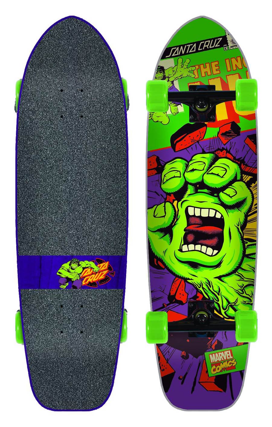 Marvel Hand Cruzer Skateboard - Hulk Screaming Hand