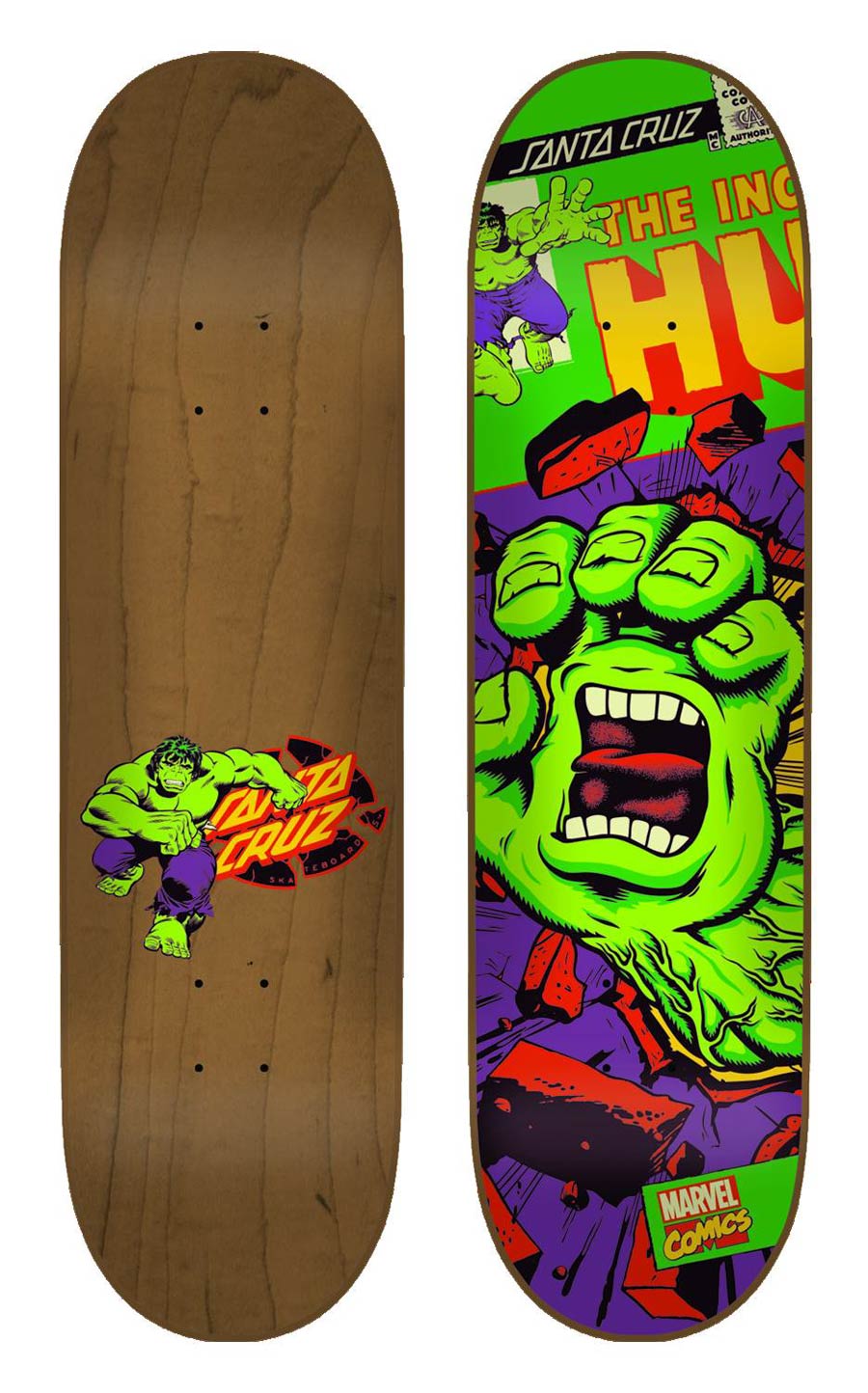 Marvel Santa Cruz Skate Deck - Hulk Screaming Hand