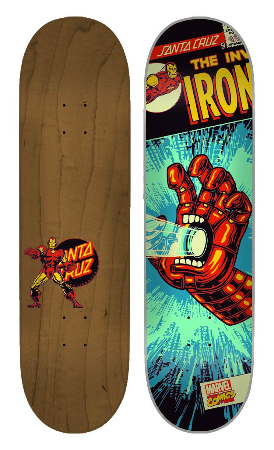 Marvel Santa Cruz Skate Deck - Iron Man Screaming Hand