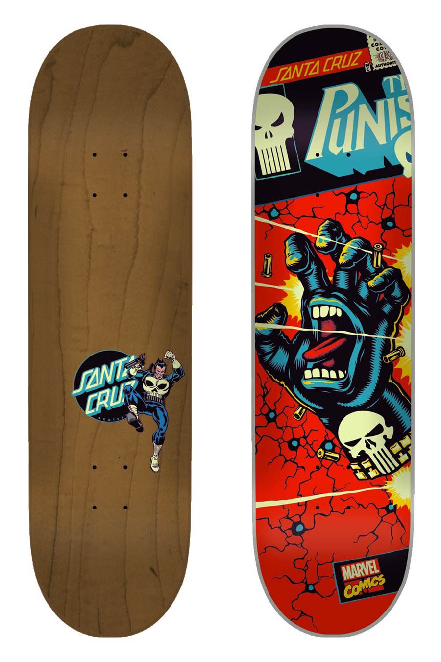 Marvel Santa Cruz Skate Deck - Punisher Screaming Hand