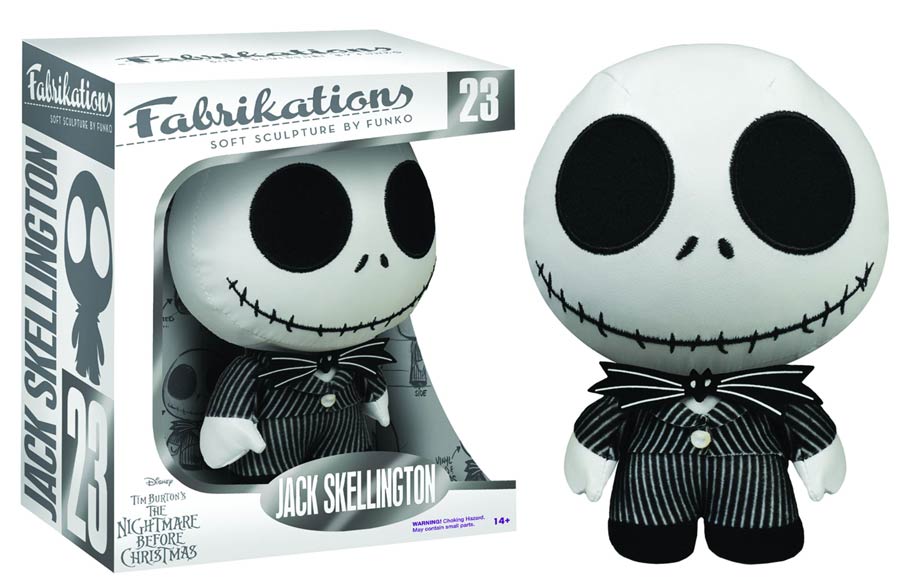 Fabrikations 23 Disney Jack Skellington 6-Inch Sculpted Plushie