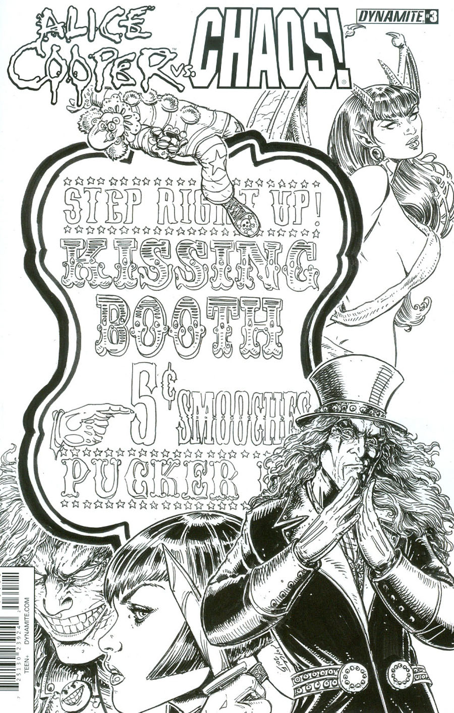 Alice Cooper vs Chaos #3 Cover B Incentive Joyce Chin Black & White Cover