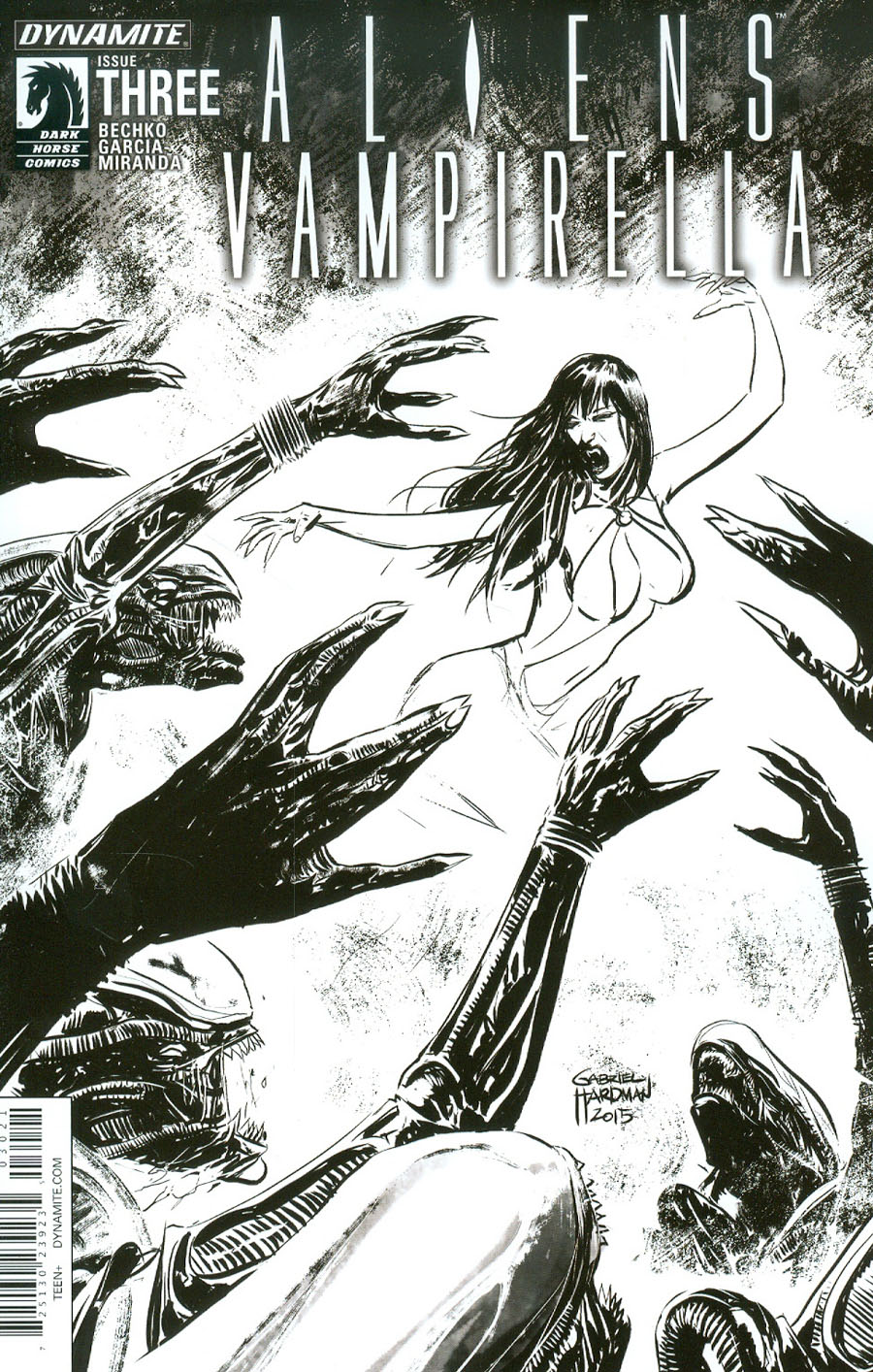 Aliens Vampirella #3 Cover B Incentive Gabriel Hardman Black & White Cover