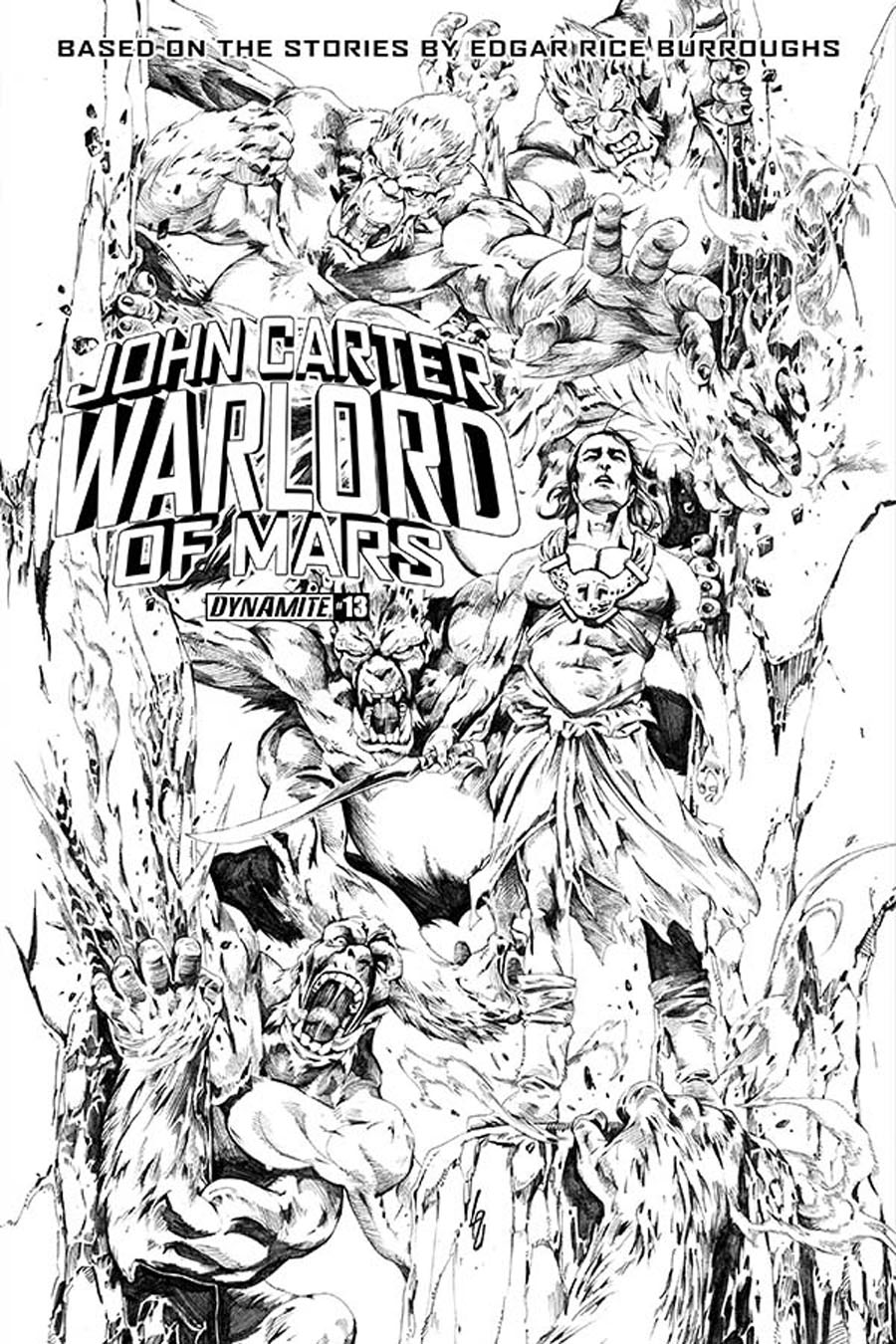 John Carter Warlord Of Mars Vol 2 #13 Cover F Incentive Jonathan Lau Black & White Cover